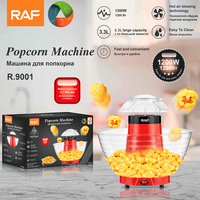 Machine à Popcorn RAF R.9001 1200W 3.3L à Air Chaud, Préparation Rapide en 3 Minutes, Nettoyage Facile, Appareil de Cuisine Domestique pour Snacks