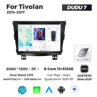 Systèmes multimédias automobiles Android DUDU pour Ssangyong Tivolan 2014-2017 avec écran, navigation, musique, CarPlay et Android Auto