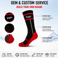 Chaussettes de ski OEM, thermiques, chaudes, en tricot respirant, en laine, pour le ski, le snowboard, les sports d'hiver en plein air, avec logo personnalisé