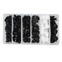 Kit de 100 attaches de fixation pour voiture, 6 tailles, en nylon, type poussoir, rivets pour pare-chocs, garnitures de porte, ailes, avec boîte de rangement