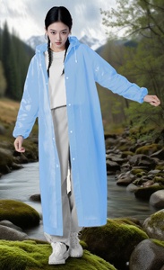 Adult <span class=keywords><strong>Long</strong></span> <span class=keywords><strong>Raincoat</strong></span> EVA Undurchlässiger Regenmantel Männer Frauen Travel Hooded Beam Port Regen Poncho Angeln Camping Regen bekleidung - Product Image 6