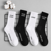 Chaussettes de sport décontractées pour hommes avec logo personnalisé, chaussettes en coton tendance avec votre propre design personnalisé