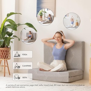 Surmatelas Tri Fold en mousse à mémoire de forme <span class=keywords><strong>housse</strong></span> lavable portable pour une utilisation intérieure et extérieure - Product Image 4