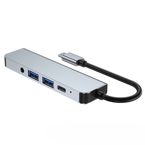 5 trong 1 cổng pd100w thích ứng Loại C với <span class=keywords><strong>USB</strong></span> HD Audiophile 3.5 32bit/384kHz âm thanh Splitter cho máy tính chơi game <span class=keywords><strong>USB</strong></span> Hub cho trò chơi iPad - Product Image 3