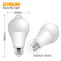 Sensor infrarrojo 7W 9W 12W E27 E26 B22 Base LED Sensor de movimiento Bombilla LED Bombilla inteligente para baño Garaje, LED-SENSOR