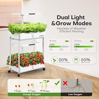 Système de culture hydroponique pour jardin d'intérieur, kit de germination de plantes aromatiques 44 gousses avec lumière de croissance LED, double couche 10L
