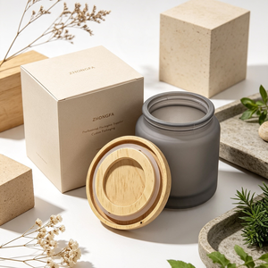 Couvercle en bois à motif tournesol personnalisé pour pot à bougie en verre, conteneur de rangement cosmétique avec logo personnalisé, nouveau design luxueux - Product Image 3