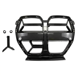Grilles de pare-chocs avant pour BMW G80 G81 M3 G82 M4 G83 2021-2023, style fibre de carbone, calandre de capot, kit de remplacement noir brillant - Product Image 1