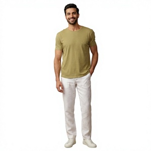 T-shirts d'été en coton pour hommes, coupe classique, manches courtes, col rond, respirant, décontracté - Product Image 1