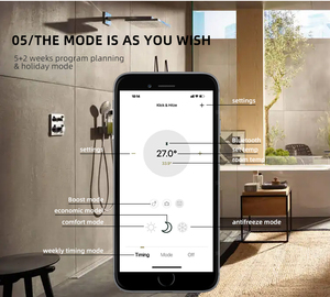 Vanne thermostatique intelligente pour <span class=keywords><strong>radiateur</strong></span> BODE Tuya Zigbee, tête d'actionneur TRV, <span class=keywords><strong>thermostat</strong></span> pour système de chauffage au sol par eau - Product Image 5