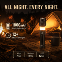 Lampe torche LED rechargeable à zoom haute puissance, longue portée, tactique, avec allume-feu, lentille en alliage d'aluminium, lanterne de camping