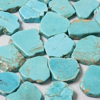 Dila optimisé Howlite forme irrégulière 1.5mm ouverture Turquoise pierre pendentif dalle pierre perles en vrac pour la fabrication de bijoux à bricoler soi-même
