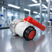 Vanne à boisseau sphérique DN50 2 pouces en PP pour IBC, type levier S60x6 femelle, joint EPDM pour transfert d'eau et de produits chimiques