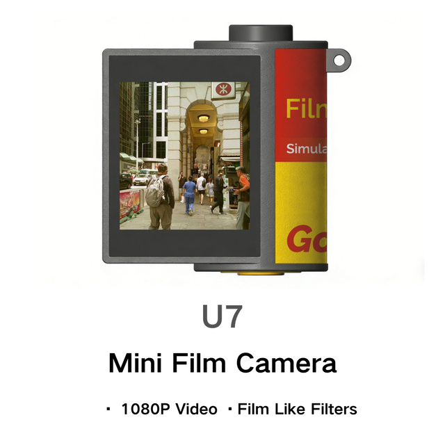 New Arrival Kids Camera U7 Vintage Thumb Camera 1080P HD Mini Digital Wearable Keychain Camera for Vlog Travel Outfit Shooting
