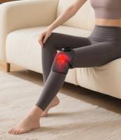 Genouillère de massage intelligente avec thérapie par lumière rouge, fonction chauffante, télécommande sans fil, batterie au lithium rechargeable