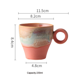 Taza de Café de Cerámica Retro, Taza Creativa con Personalidad, Taza de Leche <span class=keywords><strong>para</strong></span> <span class=keywords><strong>el</strong></span> <span class=keywords><strong>Desayuno</strong></span>, Taza <span class=keywords><strong>para</strong></span> Parejas - Product Image 4