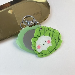 Creative Round <b>Mirror</b> Sliding Lid Keychain Cartoon Adorable <b>Acrylic</b> Cosmetic <b>Mirror</b> Key Hanging <b>Mirror</b> - Product Image 2