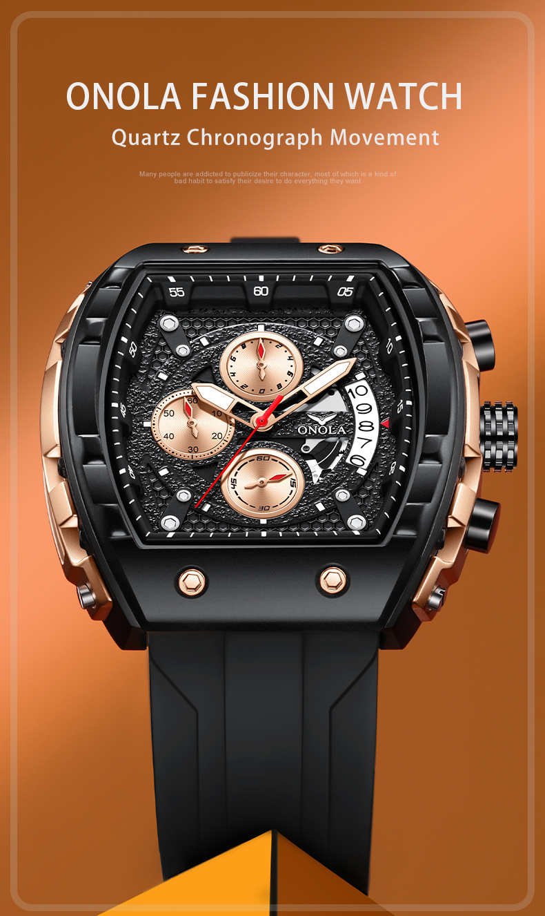 ONOLA 6853 Luxury Waterproof Men's Chronograph Quartz Watch - Main Image