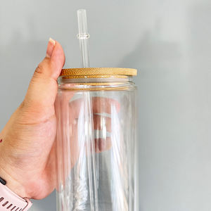 Entrepôt USA Boule à neige Paillettes Verre 12oz Sublimation Verre double paroi avec couvercle et paille pour presse à chaud - Product Image 4