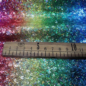 Chất Lượng Cao Sang Trọng May Tùy Chỉnh In Cầu Vồng Sequin Vải Polyester Đan Lưới Cho Ăn Mặc Sequin Thêu Vải - Product Image 4