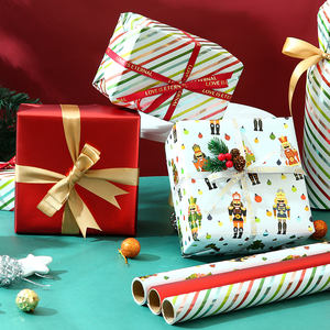 Wholesale 80g Christmas Gold Metallic <b>Paper</b> <b>Tissue</b> 43*300cm Gift Luxury Custom Packaging <b>Wrapping</b> <b>Paper</b> Roll - Product Image 5