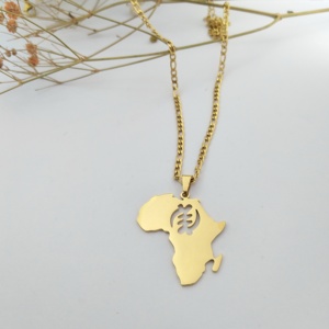Collar Gye Nyame Chapado en Oro de 18K, Collar Gye Nyame Minimalista de Acero Inoxidable, Novedades en Joyería Africana - Product Image 5