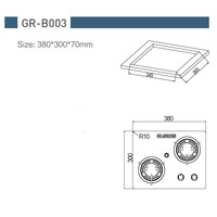 Réchaud à gaz GR-B003 pour camping-cars et yachts, verre trempé et acier inoxydable, 380*300*70mm, accessoire de camping