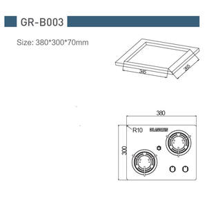 เตาแก๊ส GR-B003 สำหรับรถบ้านและเรือยอชท์ กระจกนิรภัยและสแตนเลส 380*300*70 มม. อุปกรณ์เสริมเตาสำหรับตั้งแคมป์ - Product Image 4