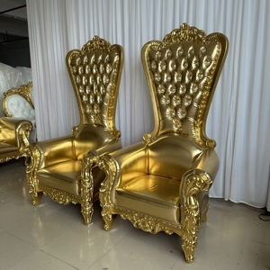 Canapé trône noir de luxe à dossier haut pour mariage, chaise trône royale diamantée pour roi et reine - Product Image 4