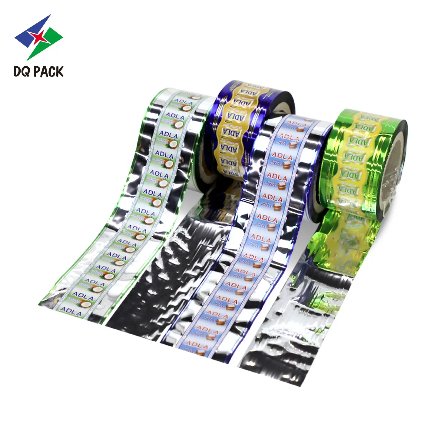 DQ PACK stampa personalizzata metallizzata PET/VMPET Film Candy Food Packaging Twist Roll Film