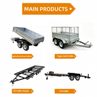 Trailer Dump Hidrolik 3 As Hengxin untuk Pertanian, Pengangkut Kargo Pertanian, Biji-bijian/Pupuk/Panen, Baja Q235, 3000kg, Manual/Listrik