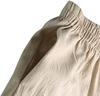 Pantalon Capri 3/4 Ample en Coton et Lin pour Femme, Coupe Ballon Décontractée avec Poches et Taille Élastique – Idéal Été, Plage et Détente
