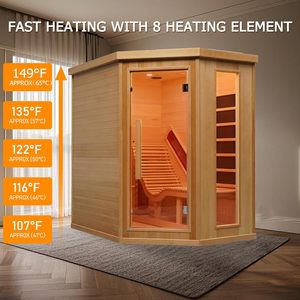 Smartmak gỗ hồng ngoại xa tắm hơi 1 hoặc 2 người đầy đủ quang phổ ánh sáng đỏ trị liệu sang trọng ngồi có thể ngả nhà góc phòng tắm hơi - Product Image 3