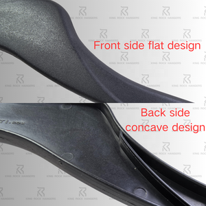 Cintre en plastique noir de 16.6 pouces à l'avant plat, conception arrière encastrée, poignée améliorée <span class=keywords><strong>pour</strong></span> les femmes, les - Product Image 2