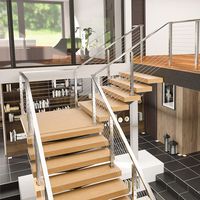 Poteaux latéraux modernes en acier inoxydable sans cadre pour balustrade de balcon et d'escalier, finition résistante à la rouille pour jardin et villa