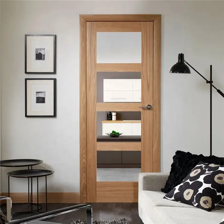 Low Price Sale Used Interior Swing Fire Rated Certificated Wooden Glass Window School Classroom Door