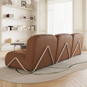 โซฟาหนังแบบโมดูลาร์ รูปทรงครึ่งวงกลม บรรจุโฟม ลายศิลปะ เฟอร์นิเจอร์ห้องนั่งเล่น - Product Image 3