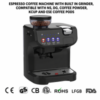 Machine à café expresso électrique professionnelle en acier inoxydable et plastique, compatible avec les capsules et le café moulu, pour hôtel et usage domestique