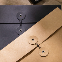 Sobre Expandible Personalizado de Papel Kraft Negro A5 |   Bolsa de Embalaje para Camisetas de Vendedor de Ropa, Color y Tamaño Personalizados