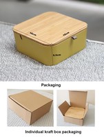 Organisateur de bureau multi-compartiments en fibre de bambou écologique avec couvercle miroir pour rangement de bijoux et de cosmétiques sur coiffeuses et commodes