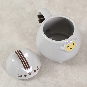 <span class=keywords><strong>Tasse</strong></span> en céramique Fatty Cat grise avec couvercle, forme de dessin animé 3D, <span class=keywords><strong>tasse</strong></span> à café au lait <span class=keywords><strong>Totoro</strong></span> - Product Image 6