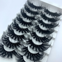 Cils en faux vison 3D faits à la main, 8 paires, bande complète, cils naturels, vaporeux et volumineux, 10 mm - 25 mm