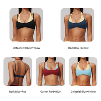Nouveau soutien-gorge de sport superposé pour femme, en tissu brossé, avec double bretelle, design intégré, haut d'entraînement respirant, sous-vêtement actif