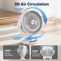 Ventilateur de bureau avec télécommande, oscillant, avec lumière LED, affichage numérique, ventilateur de table électrique pour bureau, maison, chambre