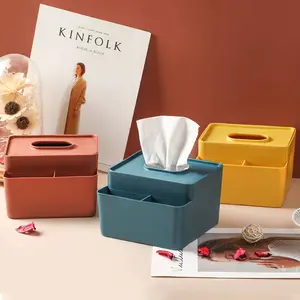 HelloWorld 2021 nouvelle mode Simple créatif en plastique multifonctionnel boîte à mouchoirs cuisine maison bureau bureau stockage carré boîte de pompage
