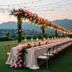 ホテル会議室宴会テーブルクロス,高弾性白長方形ポリエステル屋外結婚式 - Product Image 3