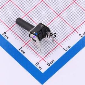 TC-6615-15.0 Tactile Switch Through hole,7.5x6mm Switch Single Pole Single Throw Round Button 1.7N Right Angle Insert - Product Image 2