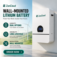 Batterie au lithium LiFePO4 ZonCloud 48V 51.2V 5kWh 10kWh 15kWh pour stockage d'énergie domestique pour système solaire