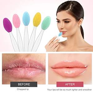 Cepillo de silicona Exfoliante para labios, herramienta de belleza de limpieza suave de doble cara para piel y labios, colores surtidos - Product Image 6