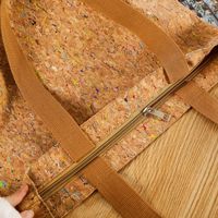 Sac fourre-tout en liège recyclé écologique, grande capacité, sac de shopping vintage avec fermeture éclair, logo personnalisable